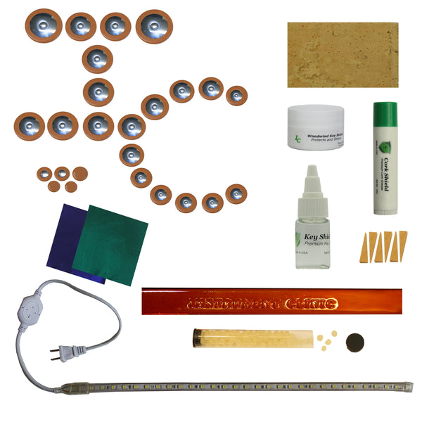 Instrument Clinic Tenor Saxophone Pad Kit, Pads with Metal Resonators